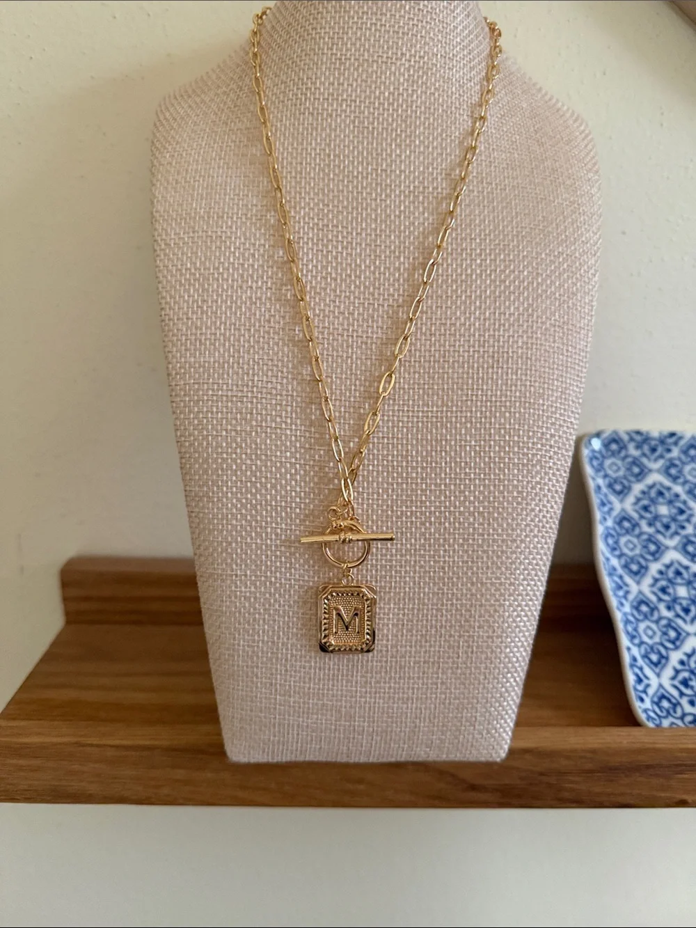 Gold Initial M Pendant Chain Necklace - Women Jewelry